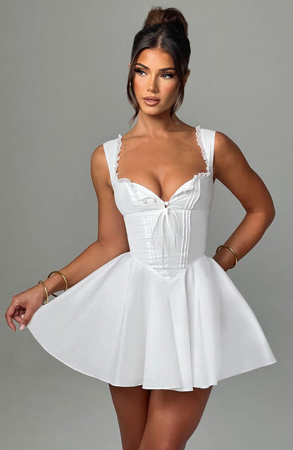 Antonella Mini Elbise - Ivory