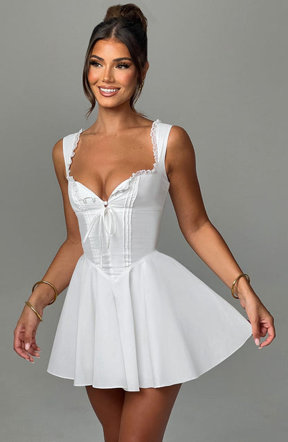 Antonella Mini Elbise - Ivory