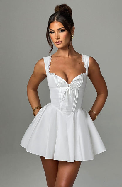 Antonella Mini Elbise - Ivory