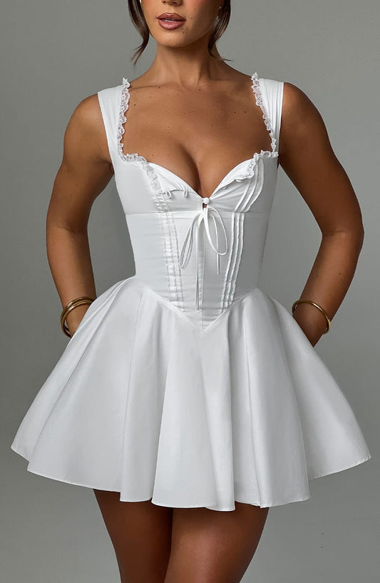 Antonella Mini Elbise - Ivory