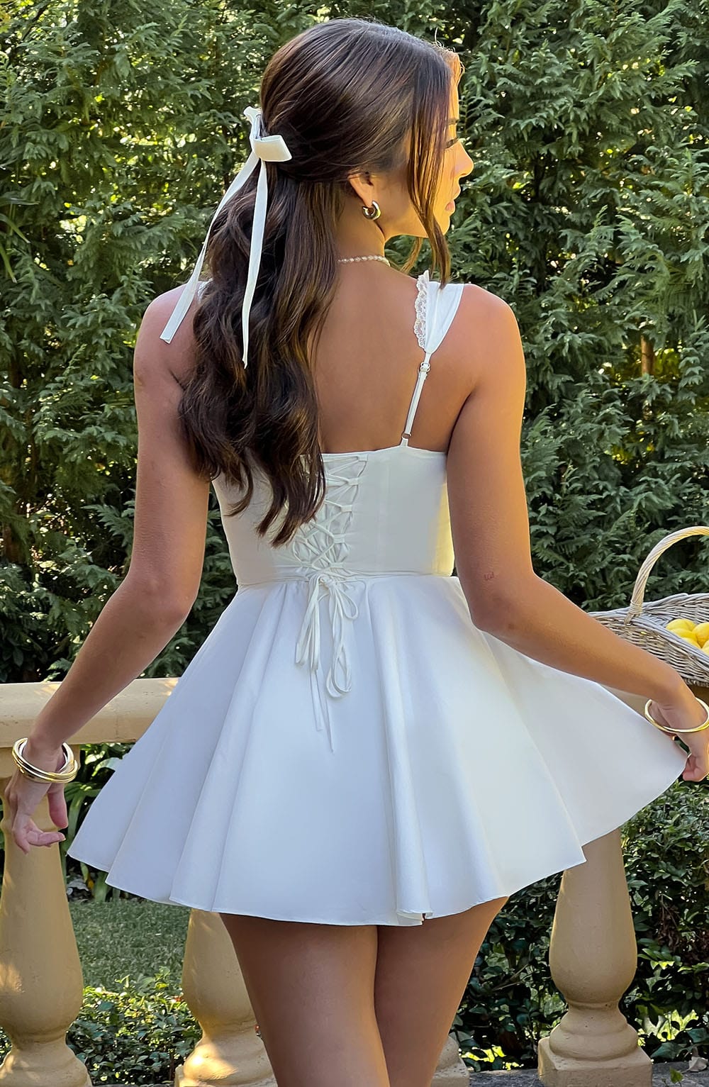 Antonella Mini Elbise - Ivory