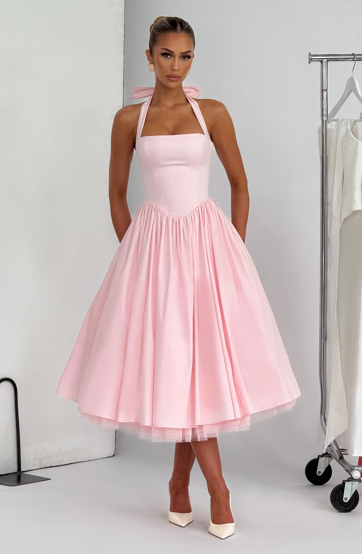 Cressida Midi Elbise - Pembe