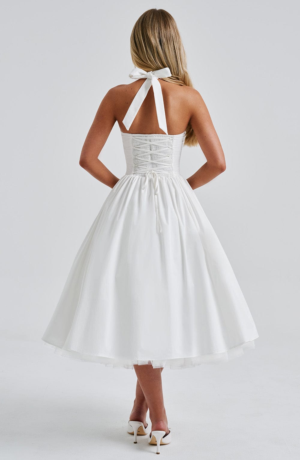 Cressida Midi Elbise - Ivory