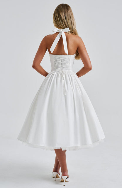 Cressida Midi Elbise - Ivory