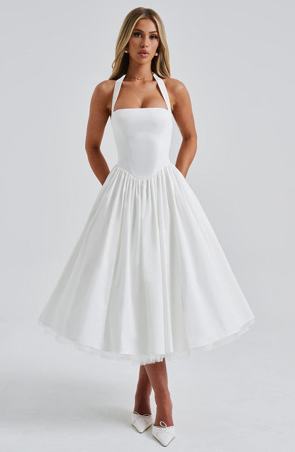 Cressida Midi Elbise - Ivory