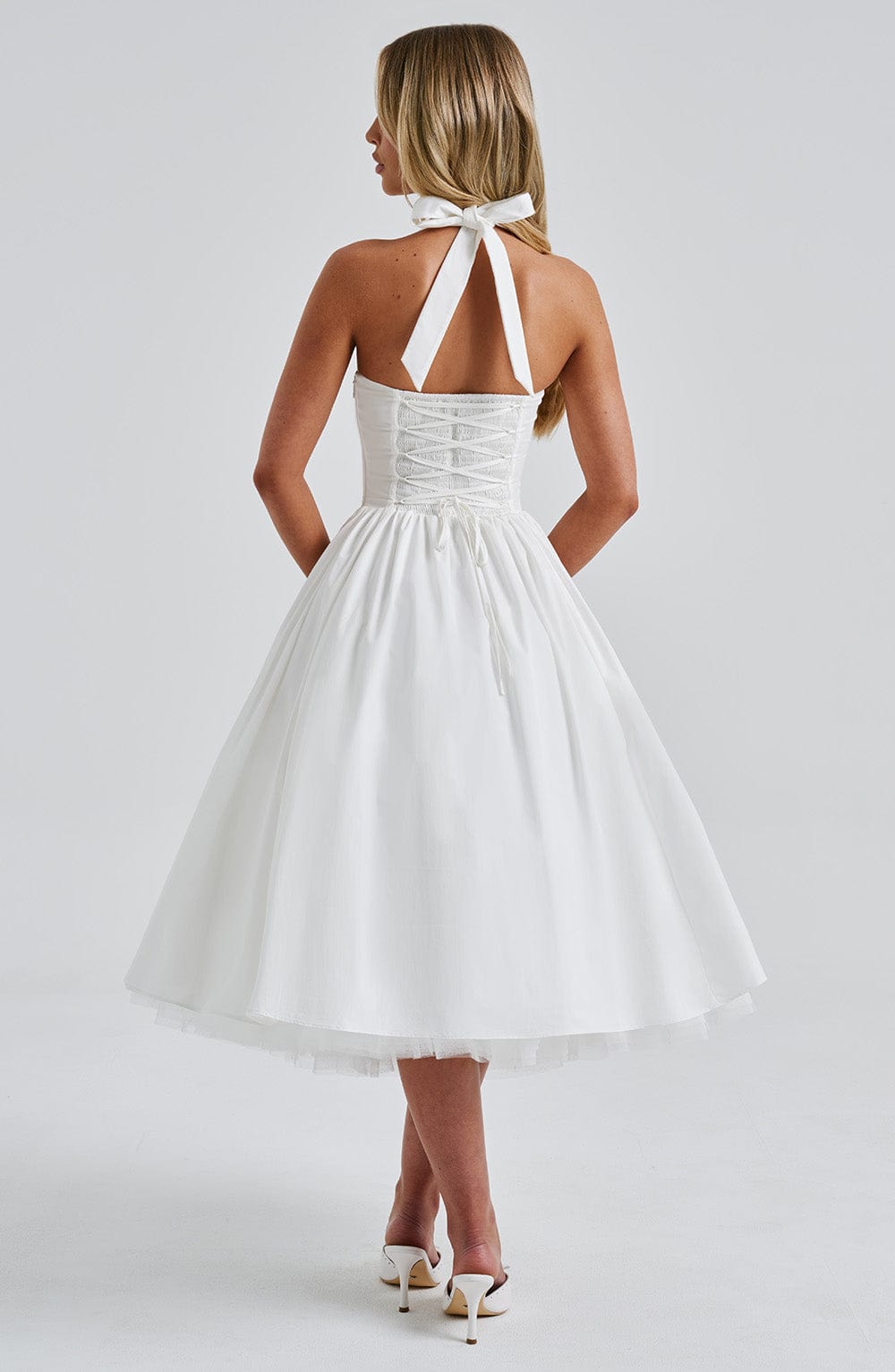 Cressida Midi Elbise - Ivory
