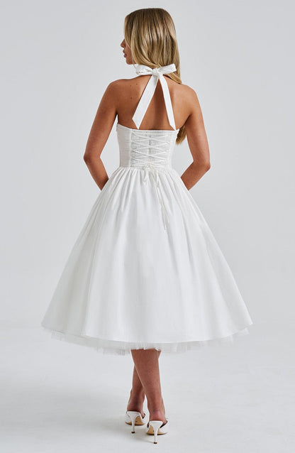 Cressida Midi Elbise - Ivory