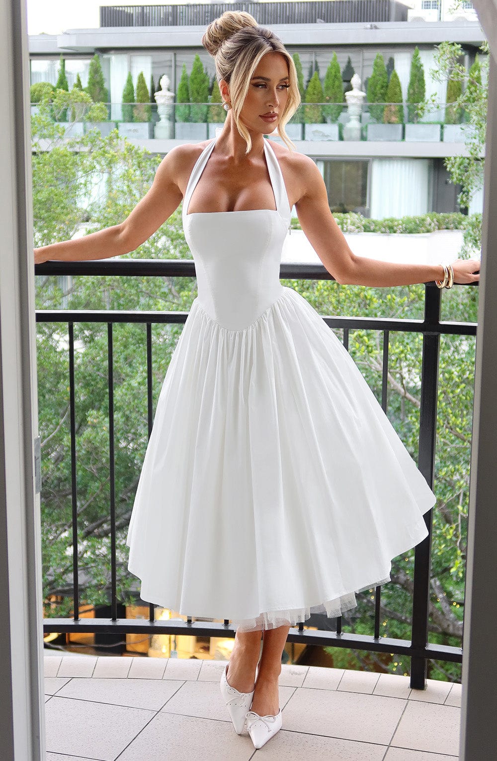 Cressida Midi Elbise - Ivory