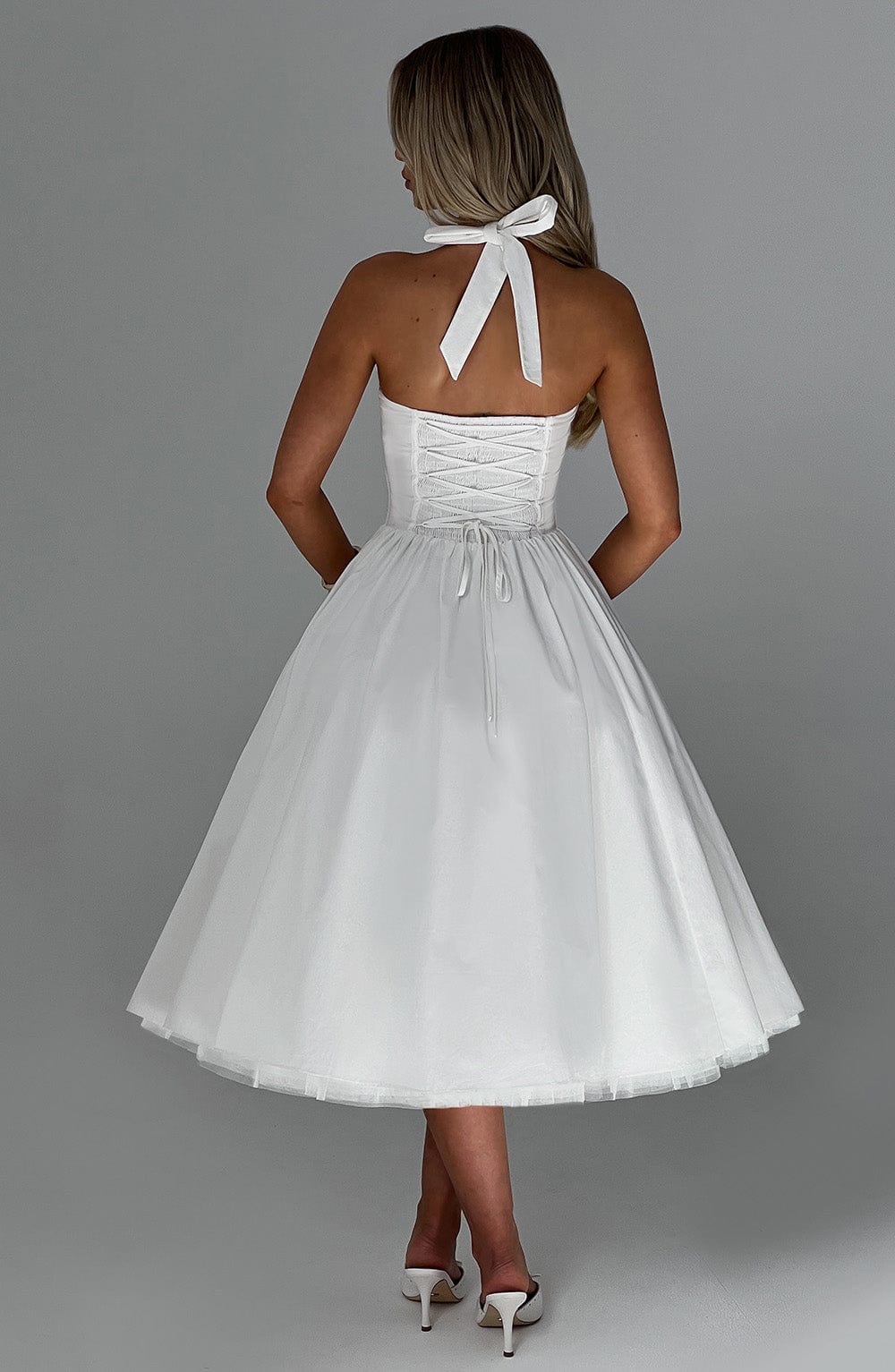 Cressida Midi Elbise - Ivory