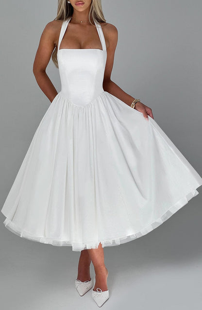 Cressida Midi Elbise - Ivory