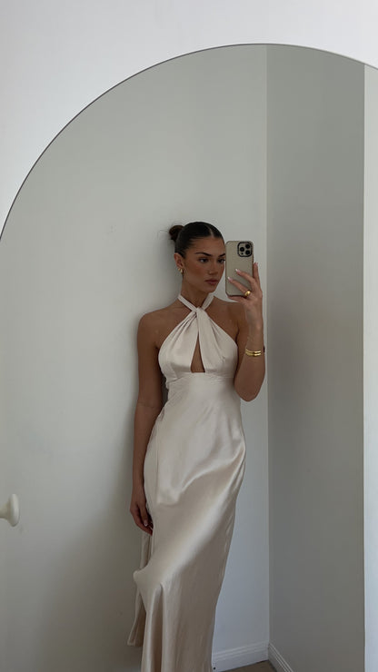 Amalia Maxi Elbise - Şampanya