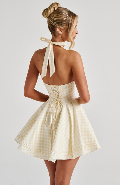 Doris Mini Elbise - Limon