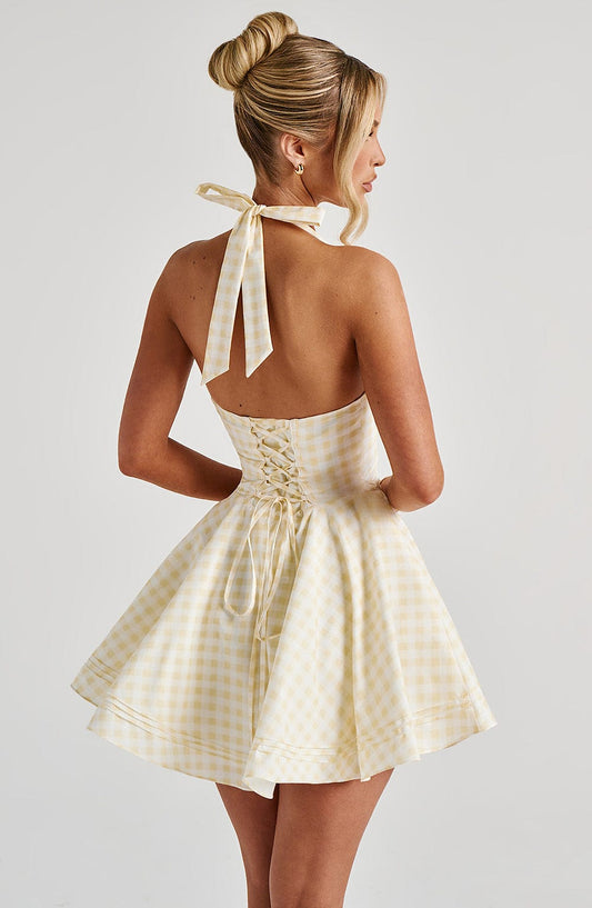 Doris Mini Elbise - Limon