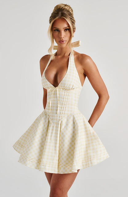 Doris Mini Elbise - Limon
