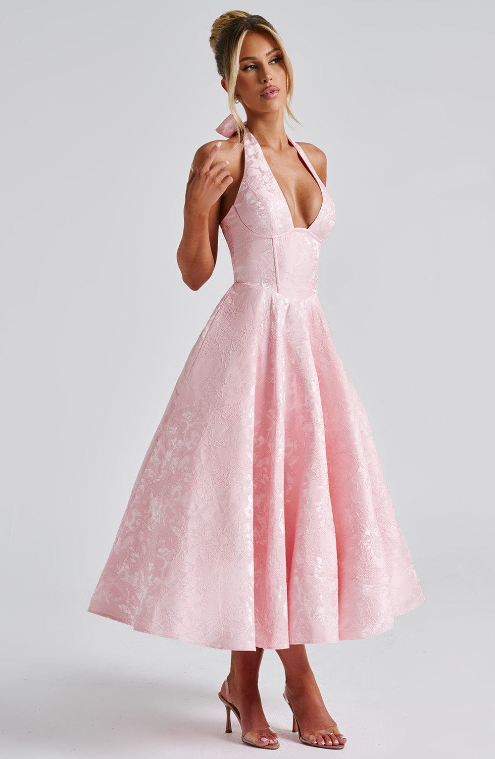 Effie Midi Elbise - Pembe