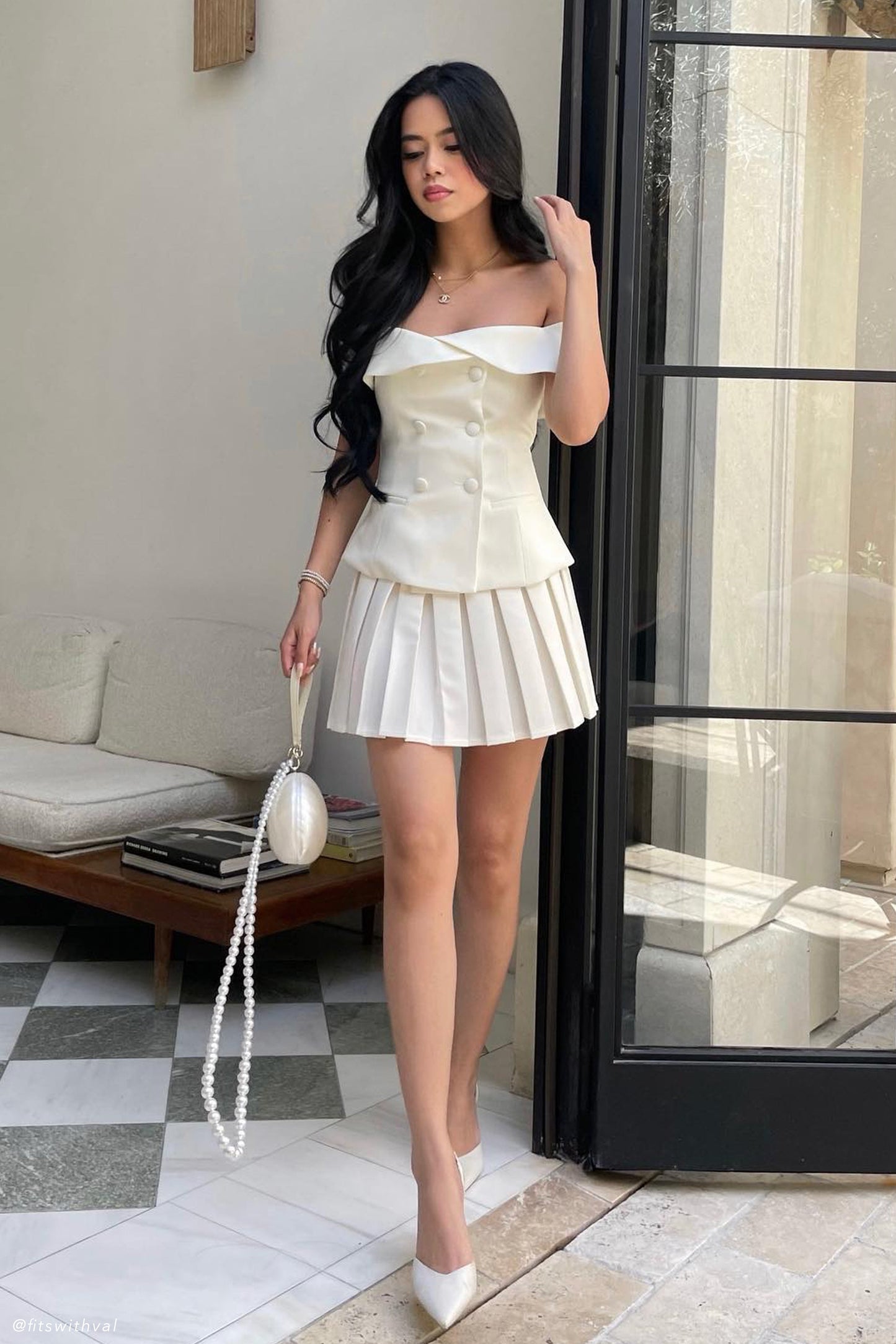 Krista Strapless Takım Üstü - Krem
