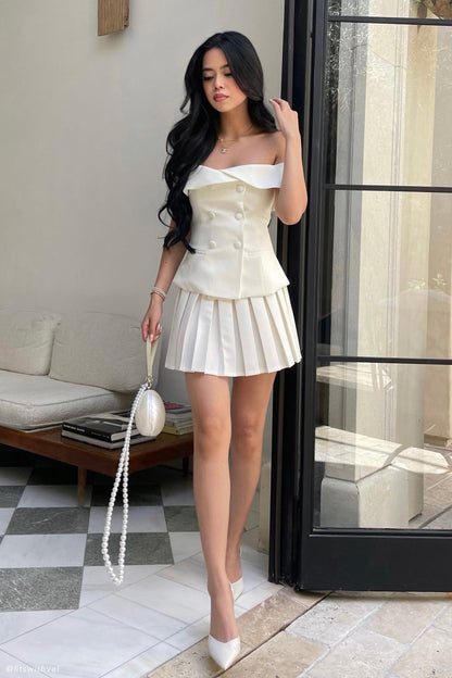 Krista Strapless Takım Üstü - Krem