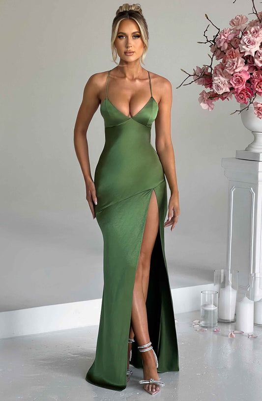 Isobel Maxi Elbise - Zümrüt