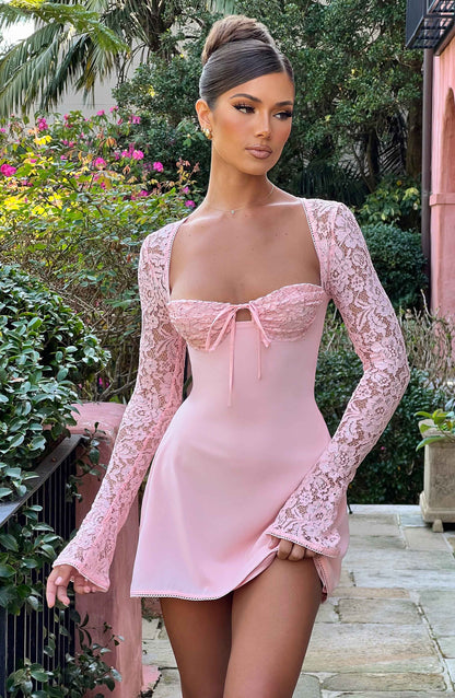 Jacinta Mini Elbise - Pembe