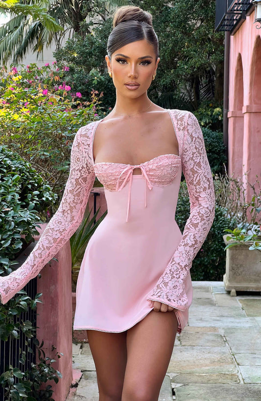 Jacinta Mini Elbise - Pembe