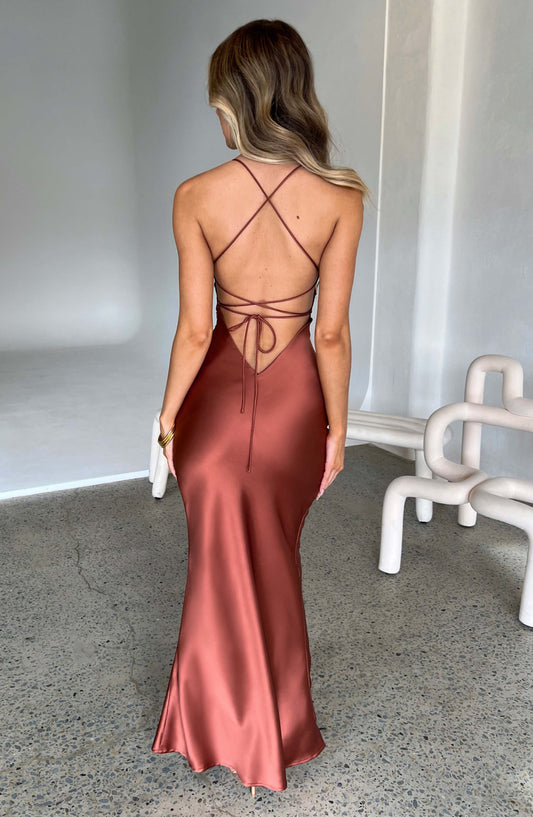 Malika Maxi Elbise - Kızıl