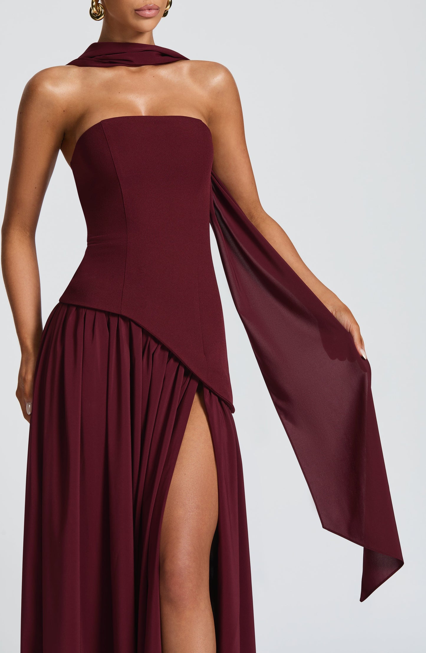 Maliyah Maxi Elbise - Kiraz