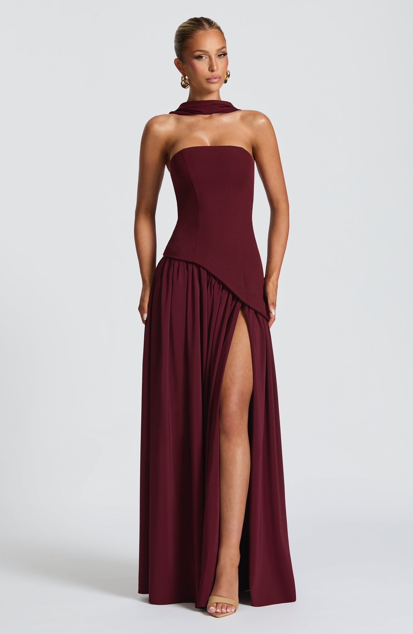 Maliyah Maxi Elbise - Kiraz