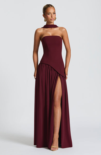 Maliyah Maxi Elbise - Kiraz