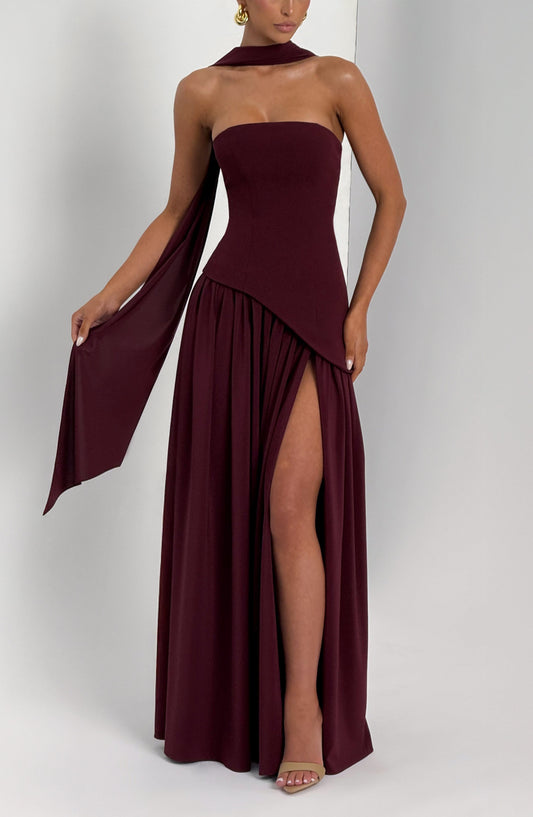 Maliyah Maxi Elbise - Kiraz