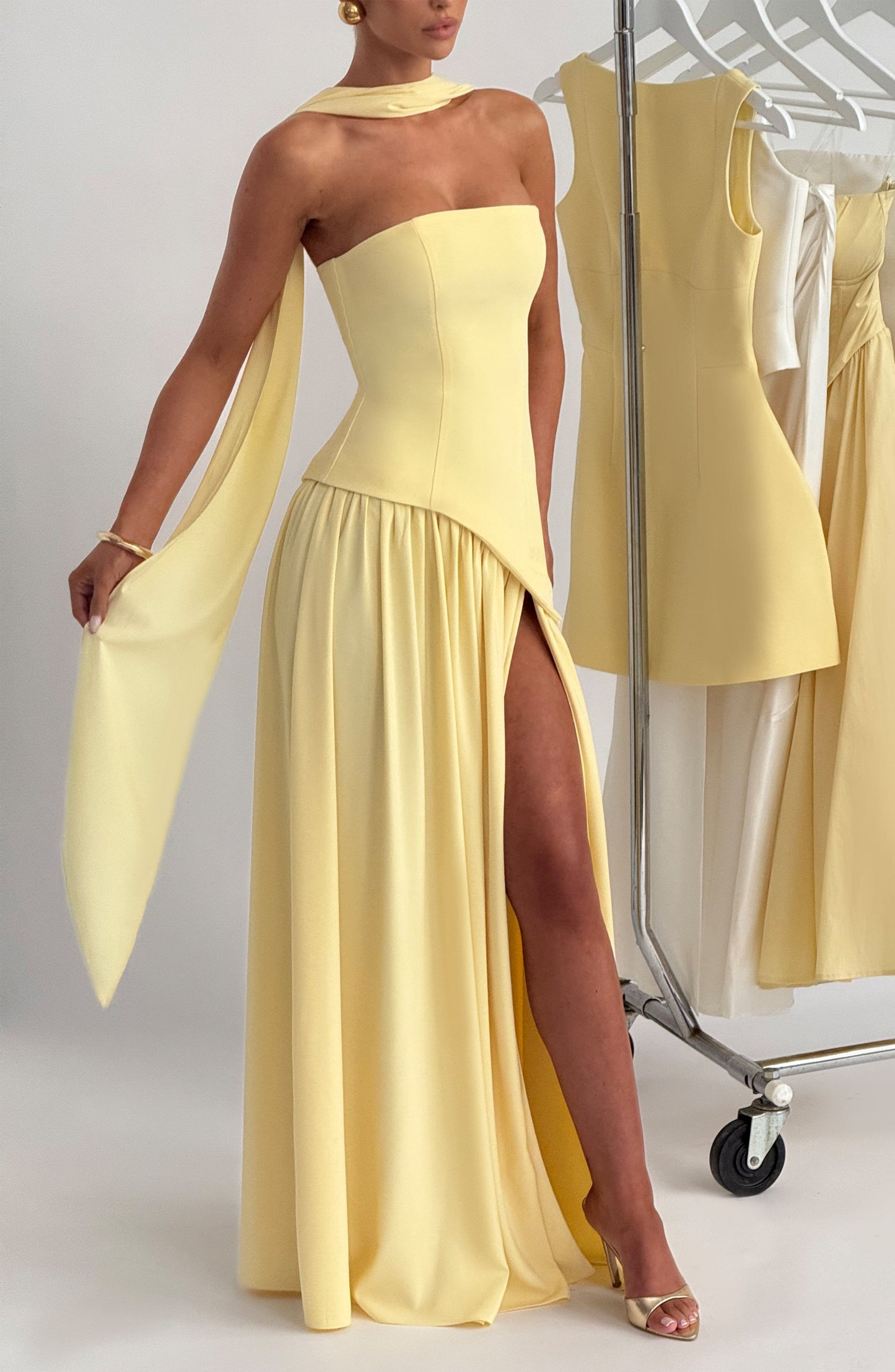 Maliyah Maxi Elbise - Limon