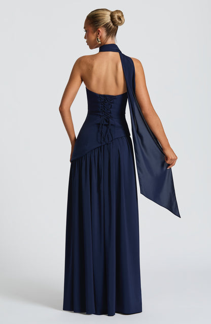 Maliyah Maxi Elbise - Lacivert