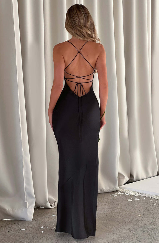 Misha Maxi Elbise - Siyah