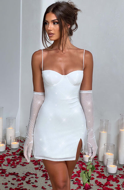 Pixie Mini Elbise - Fildişi