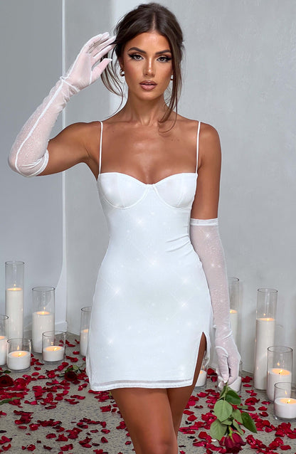 Pixie Mini Elbise - Fildişi