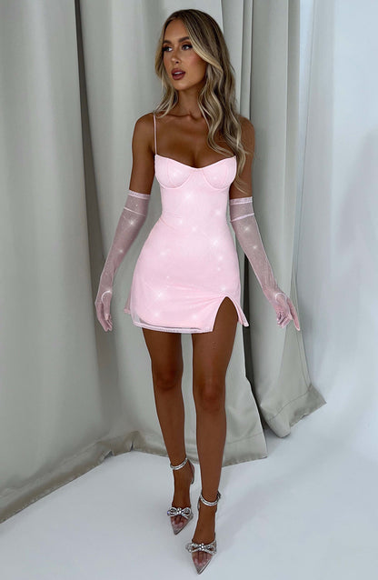 Pixie Mini Elbise - Pembe