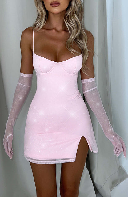 Pixie Mini Elbise - Pembe