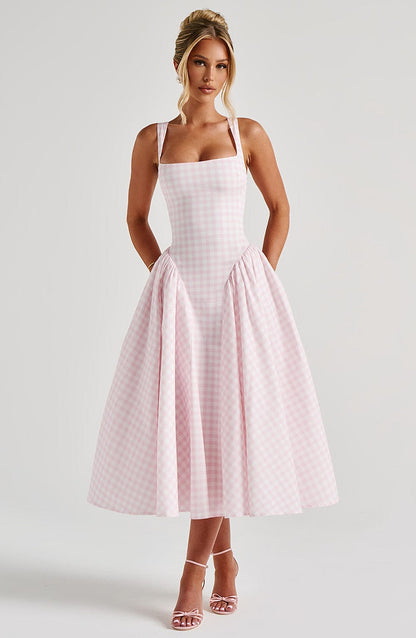 Sherrie Midi Elbise - Pembe