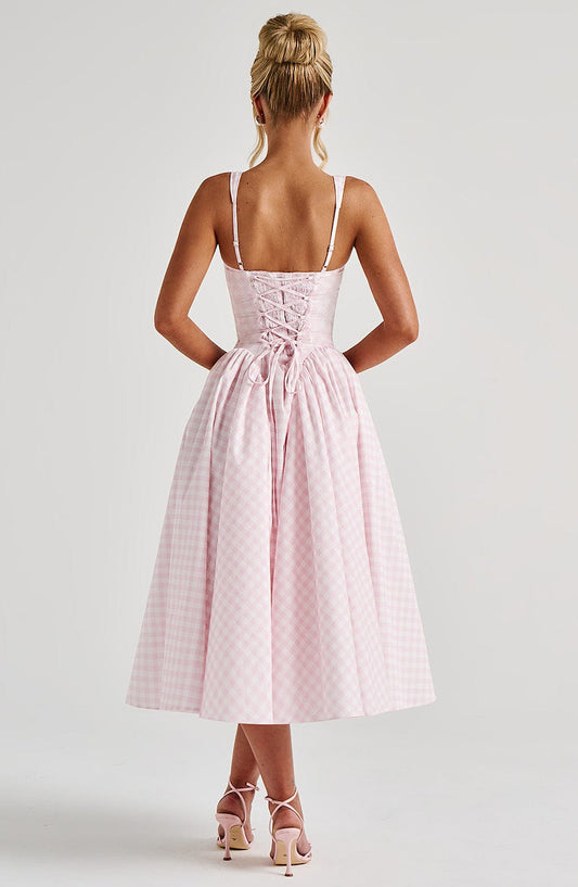 Sherrie Midi Elbise - Pembe