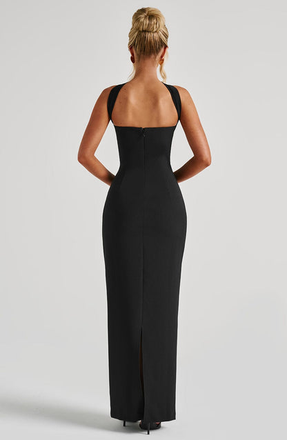 Yulia Maxi Elbise - Siyah