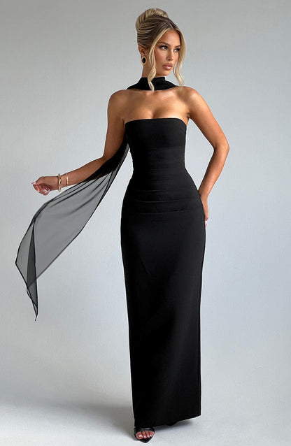 Yulia Maxi Elbise - Siyah