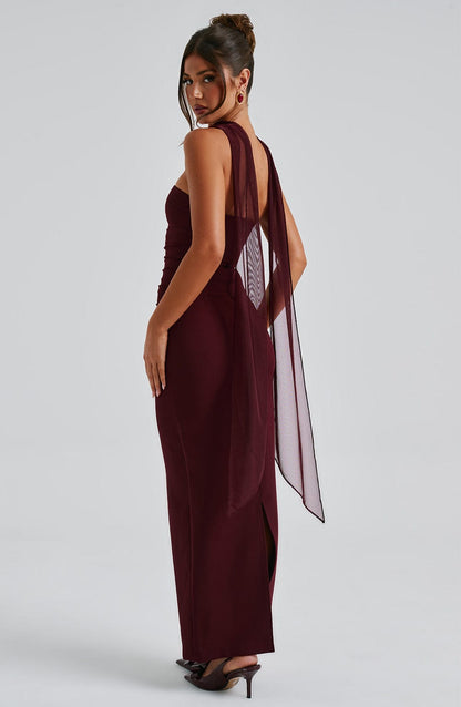 Yulia Maxi Elbise - Kiraz