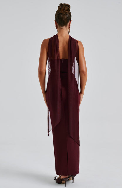 Yulia Maxi Elbise - Kiraz