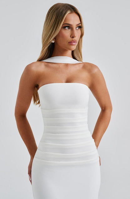 Yulia Maxi Elbise - Ivory